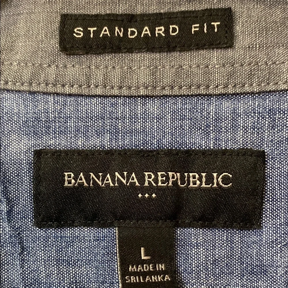 Banana Republic Gray Button-Down Size Large Shirt Office Business Casual